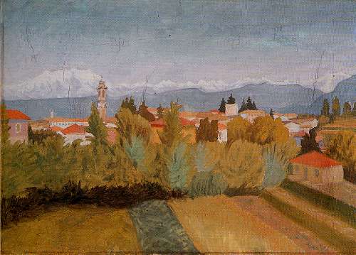 Azzate con il monte rosa (olio su tela, 1938)
